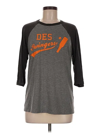 Pre-owned Bella+canvas 3/4 Sleeve T-shirt In Gray
