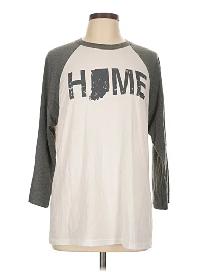 Pre-owned Bella+canvas 3/4 Sleeve T-shirt In Gray