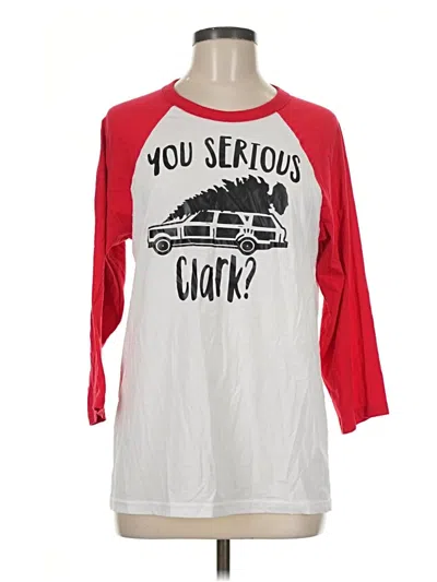 Pre-owned Bella+canvas 3/4 Sleeve T-shirt In Red