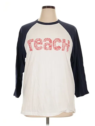 Bella+canvas 3/4 Sleeve T-shirt In White