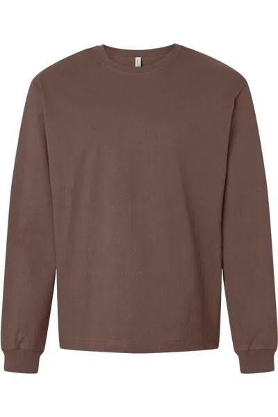 Bella+canvas 7.5 oz Heavyweight Long Sleeve Tee In Brown