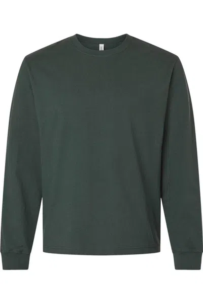 Bella+canvas 7.5 oz Heavyweight Long Sleeve Tee In Green