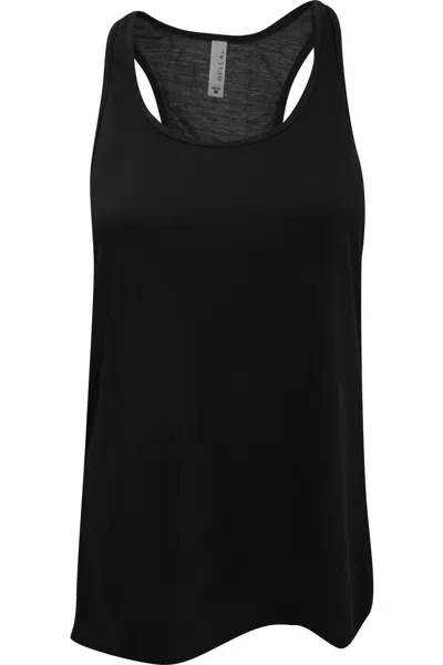 Bella+canvas Bella Ladies/womens Flowy Racerback Tank Top In Black