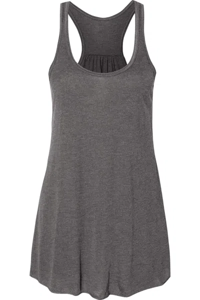 Bella+canvas Bella Ladies/womens Flowy Racerback Tank Top In Grey