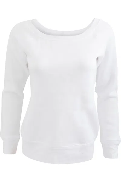 Bella+canvas Bella Ladies/womens Triblend Slouchy Wideneck Sweatshirt In White
