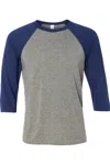 Bella+canvas Canvas Mens 3/4 Sleeve Baseball T-shirt In Multi