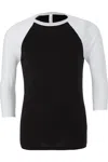 Bella+canvas Canvas Mens 3/4 Sleeve Baseball T-shirt In Multi