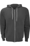 Bella+canvas Canvas Unisex Zip-up Polycotton Fleece Hooded Sweatshirt / Hoodie In Black