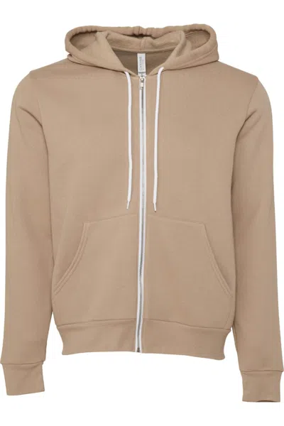Bella+canvas Canvas Unisex Zip-up Polycotton Fleece Hooded Sweatshirt / Hoodie In Brown