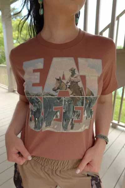 Bella+canvas Eat Beef Graphic Tee In Chestnut In Brown