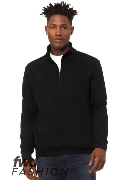 Bella+canvas Fwd Fashion Quarter-zip Pullover Fleece In Black