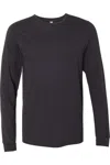 Bella+canvas Heather Cvc Long Sleeve Tee In Black