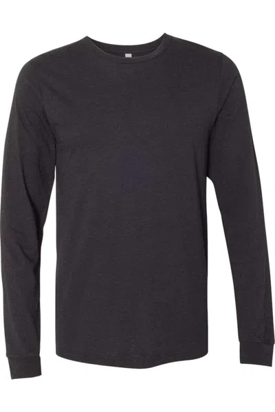 Bella+canvas Heather Cvc Long Sleeve Tee In Black
