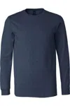 Bella+canvas Heather Cvc Long Sleeve Tee In Blue