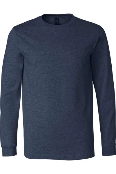 Bella+canvas Heather Cvc Long Sleeve Tee In Blue