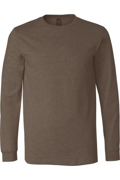 Bella+canvas Heather Cvc Long Sleeve Tee In Brown