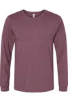 Bella+canvas Heather Cvc Long Sleeve Tee In Red