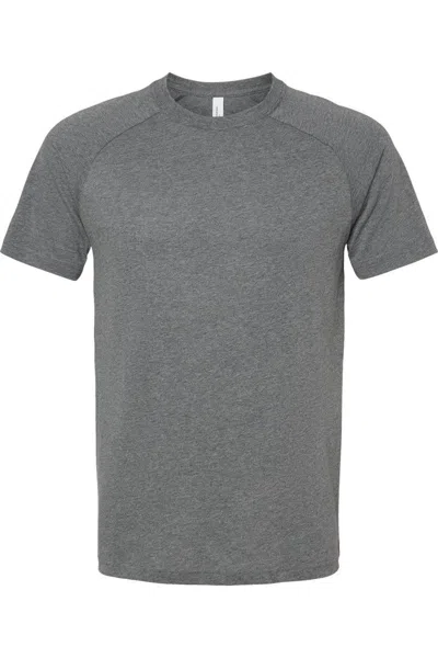 Bella+canvas Heather Cvc Raglan Tee In Grey