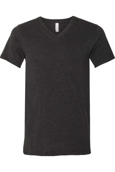 Bella+canvas Heather Cvc V-neck Tee In Black