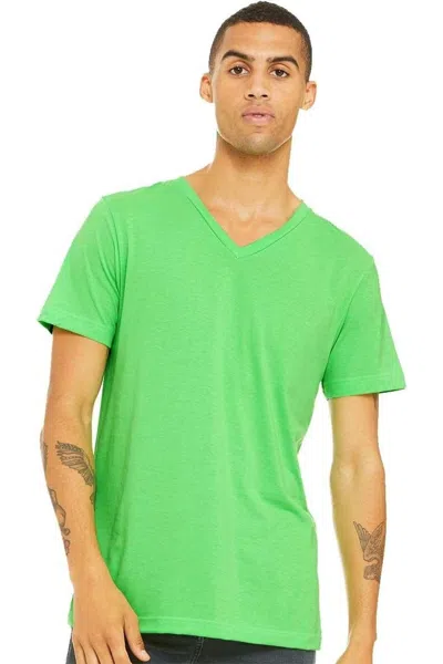 Bella+canvas Heather Cvc V-neck Tee In Green