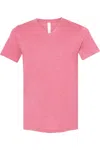 Bella+canvas Heather Cvc V-neck Tee In Pink