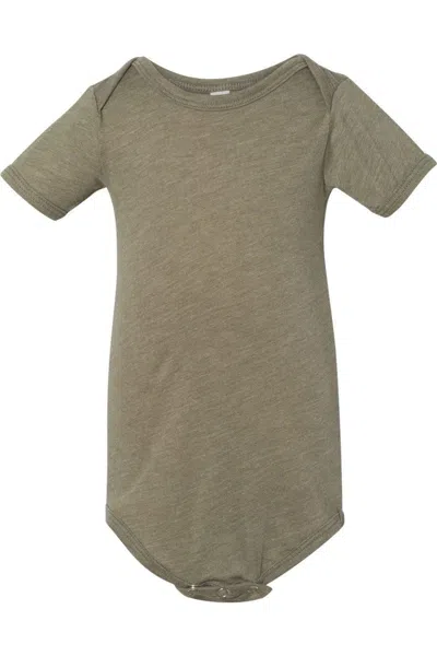 Bella+canvas Kids' Infant Triblend Short Sleeve One Piece In Green