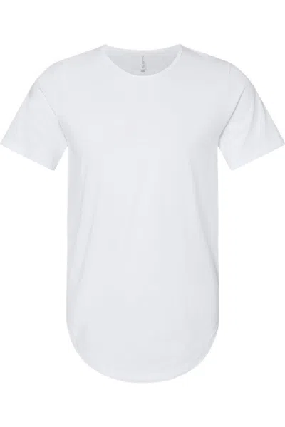 Bella+canvas Jersey Curved Hem Tee In White