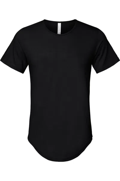 Bella+canvas Jersey Curved Hem Tee In Black
