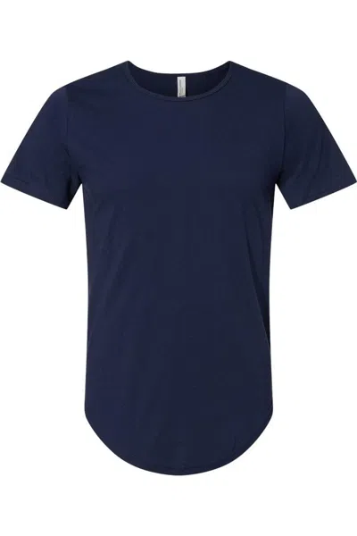 Bella+canvas Jersey Curved Hem Tee In Blue