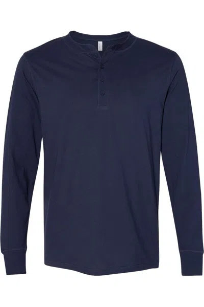 Bella+canvas Jersey Henley In Blue