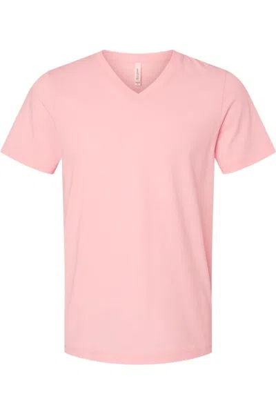 Bella+canvas Jersey V-neck Tee In Pink