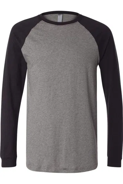 Bella+canvas Long Sleeve Jersey Baseball Tee In Multi