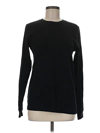 Pre-owned Bella+canvas Long Sleeve Top Black Crew Neck Tops