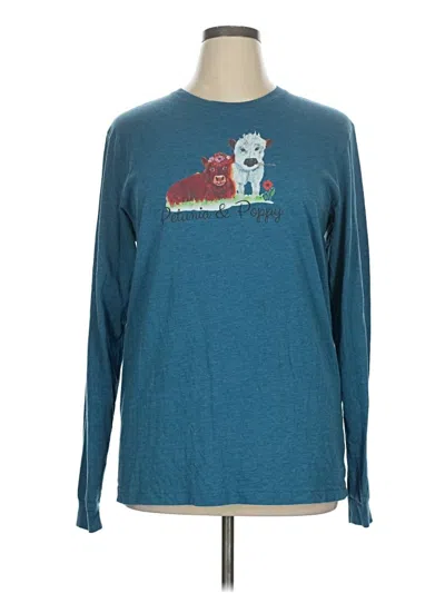 Pre-owned Bella+canvas Long Sleeve T-shirt In Blue
