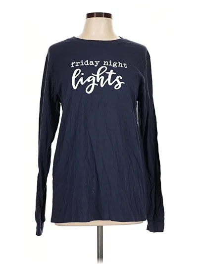 Pre-owned Bella+canvas Long Sleeve T-shirt In Blue