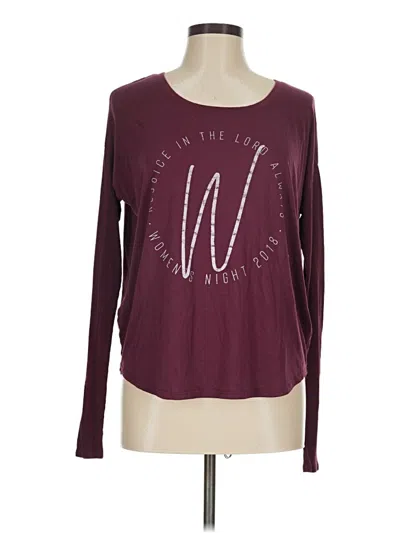 Pre-owned Bella+canvas Long Sleeve T-shirt In Burgundy