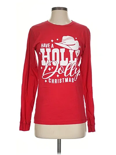 Pre-owned Bella+canvas Long Sleeve T-shirt In Red