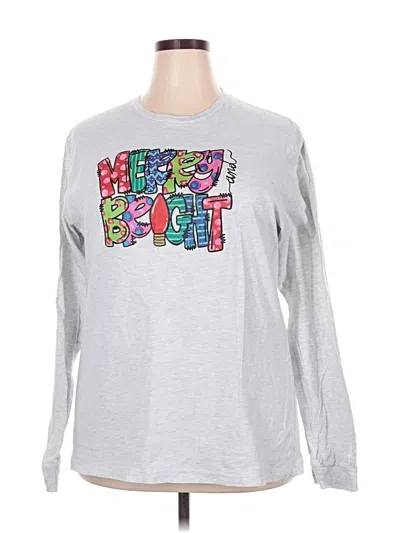 Pre-owned Bella+canvas Long Sleeve T-shirt In Silver