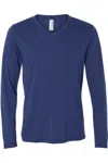 Bella+canvas Long Sleeve V-neck Tee In Blue