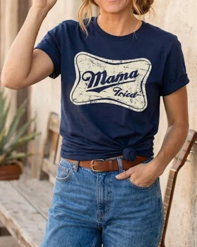 Bella+canvas Mama Tried Tee In Navy In Blue