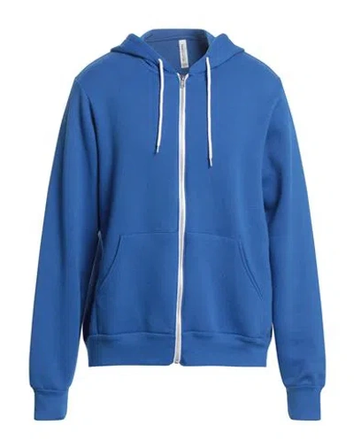 Bella+canvas Bella + Canvas Man Sweatshirt Blue Size Xs Cotton, Polyester In Blue