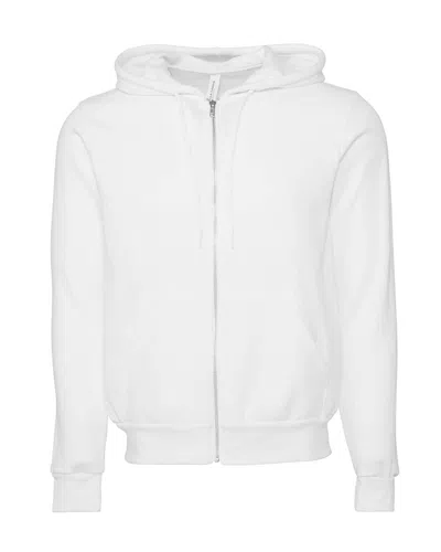 Bella+canvas Men's Sponge Fleece Full-zip Hoodie In White