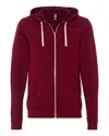 Bella+canvas Men's Triblend Sponge Fleece Full-zip Hoodie In Red