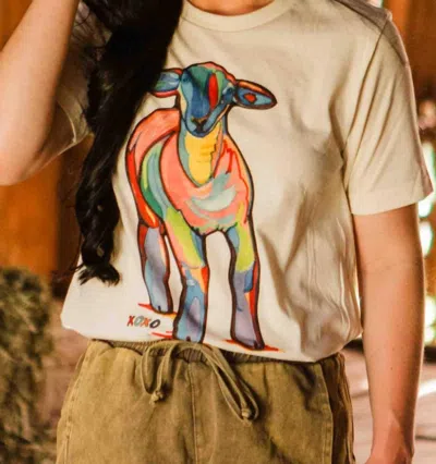 Bella+canvas Pop Of Color Lamb Graphic Tee In White In Neutral