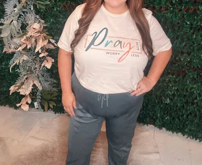 Bella+canvas Pray More Worry Less Christian Tee In White