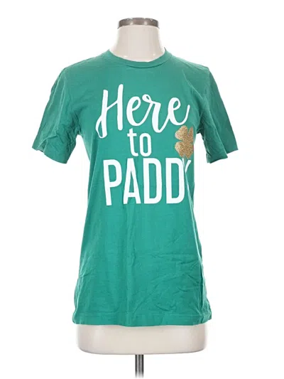 Pre-owned Bella+canvas Short Sleeve Top Green Crew Neck Tops