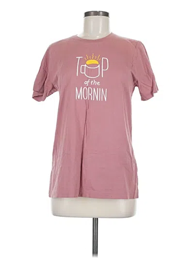 Pre-owned Bella+canvas Short Sleeve Top Pink Crew Neck Tops