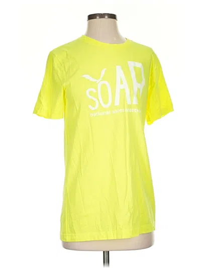 Pre-owned Bella+canvas Short Sleeve Top Yellow Crew Neck Tops