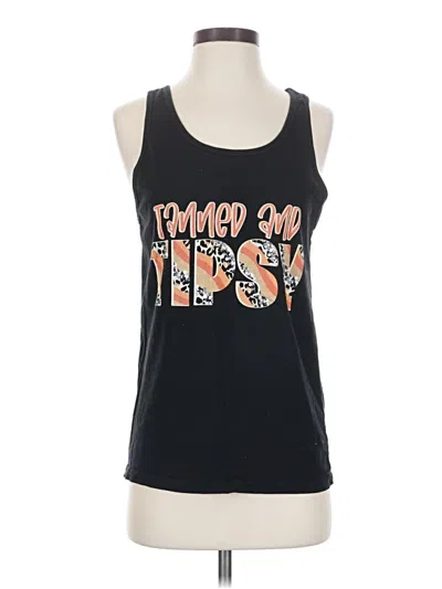 Pre-owned Bella+canvas Sleeveless Top Black Scoop Neck Tops