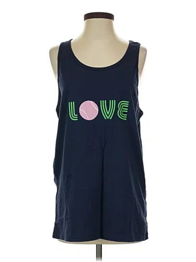 Pre-owned Bella+canvas Sleeveless Top Blue Sweetheart Neckline Tops
